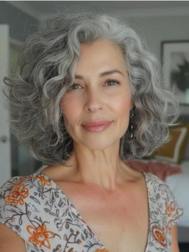 Wig To Cover Grey Hair Curly 14" Synthetic Lace Front Wigs