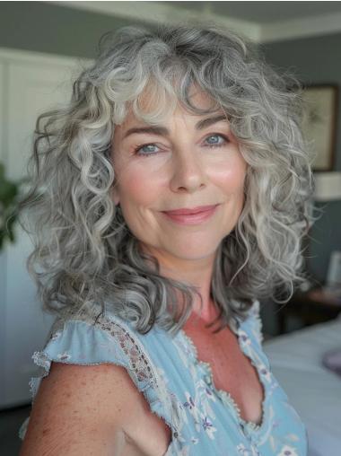 Women Grey Wig Curly 14" Synthetic Lace Front Wigs