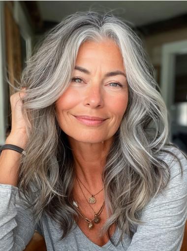 Grey Hair Styles 16" Layered Wavy Synthetic Wigs