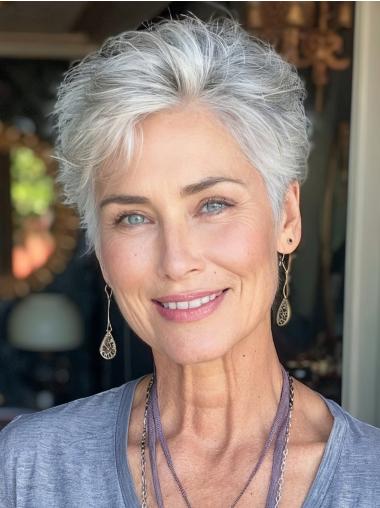 Pixie Short Grey Hairstyles Boycuts Wavy Lace Front Wigs