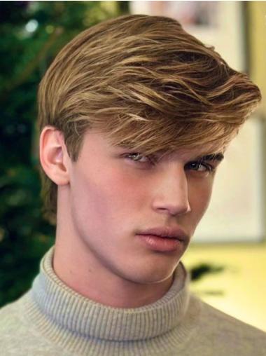 Blonde Wigs For Men Remy Human Hair Boycuts Straight Lace Front Wigs