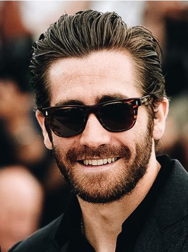 Mens Brown Wig 4" Straight Remy Human Hair Boycuts Wigs