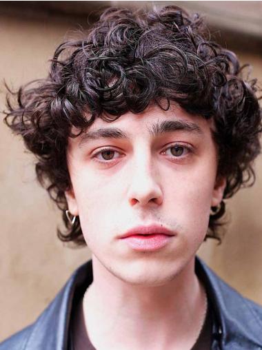 Mens Fashion Wigs Black Kinky 8" Short Wigs