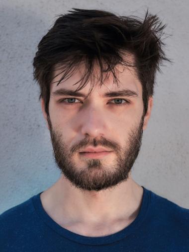 Male Lace Front Wig Straight Boycuts 4" Synthetic Wigs