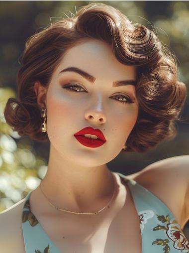 Short Hair Pixie Wigs Layered Synthetic 8" Brown Wigs