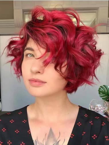 Red Short Wigs Layered 8" Synthetic Monofilament Wigs