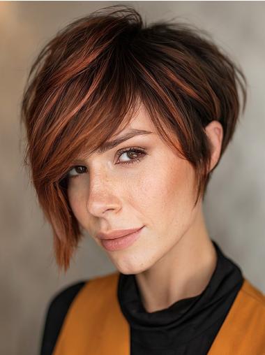 Lace Front Wigs Short 6" Straight Layered Ombre Tone Wigs