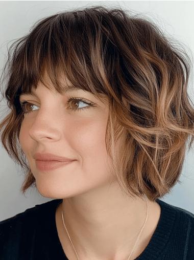 Short Style Wigs Ombre Tone Wavy Synthetic Wigs
