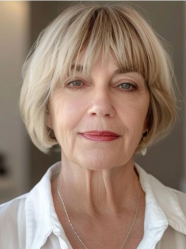 Short Cute Wigs Synthetic 8" Lace Front Straight Wigs