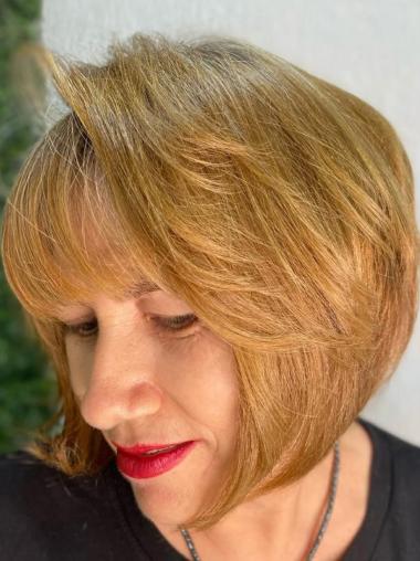 Human Hair Short Style Wigs 8" Straight Lace Front Bobs Wigs