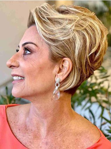 Front Lace Short Wigs 6" Wavy Boycuts Ombre Tone Wigs