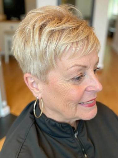 Short Lace Front Wigs 4" Straight With Bangs Blonde Wigs