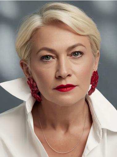 Short Blonde Pixie Cut Wigs Synthetic Straight 6" Layered Wigs