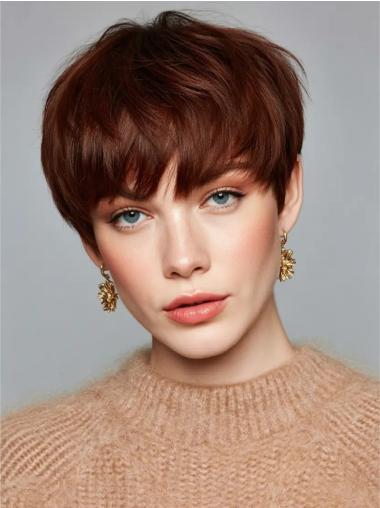 Short Length Wigs Synthetic Straight 6" With Bangs Wigs