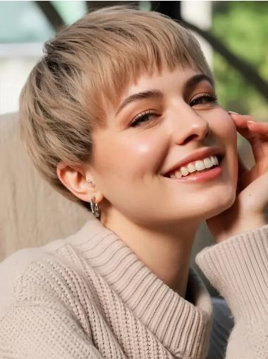 Short Pixie Cut Wigs Blonde Straight Synthetic Wigs
