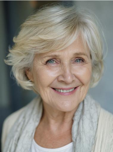 Short Blonde Bob Wigs Wavy 8" Monofilament Wigs