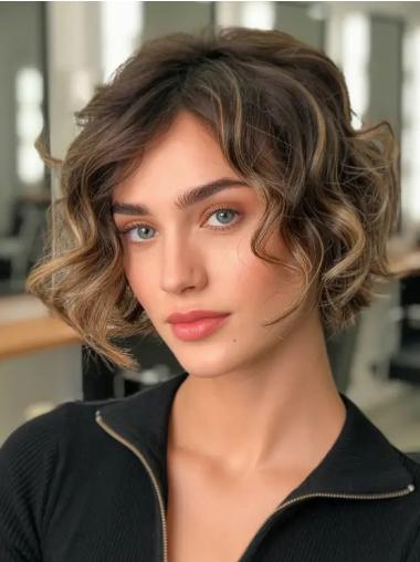 Short Hair Wigs Wavy 8" Lace Front Synthetic Wigs