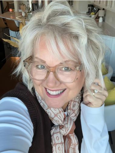 Womens Short Hair Wigs Layered 8" Blonde Synthetic Wigs