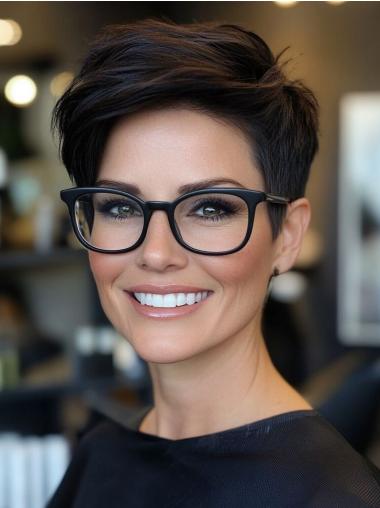 Short Natural Lace Front Wigs Black 4" Wavy Wigs