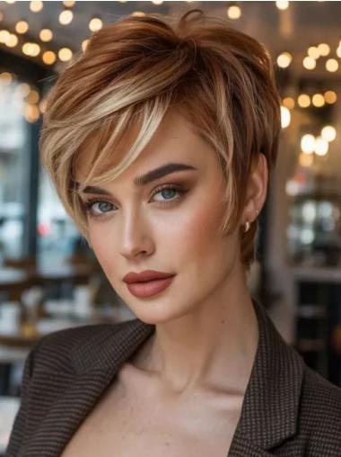 Wigs Short Hairstyles With Bangs 4" Ombre Tone Synthetic Wigs