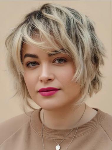 Womens Wigs Short Layered 8" Blonde Synthetic Wigs