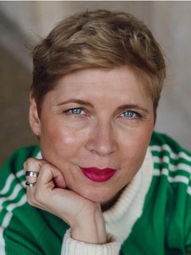 Short Brown Wig Straight Boycuts Lace Front Synthetic Wigs