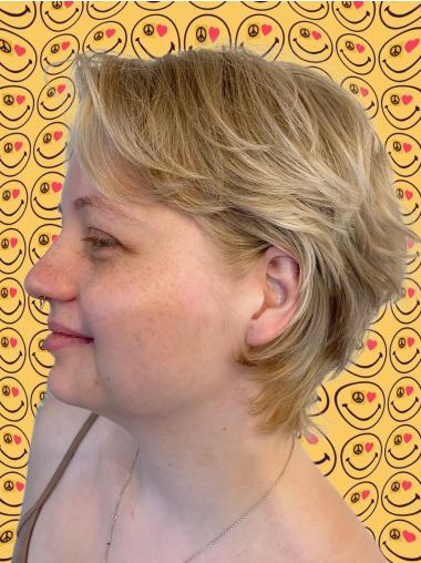 Human Hair Short Style Wigs 6" Wavy Layered Lace Front Wigs