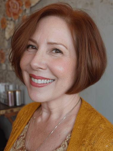 Wigs Short Styles Straight 8" Monofilament Copper Wigs