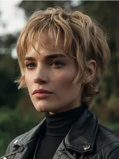 Women Short Wigs Layered 6" Blonde Synthetic Wigs