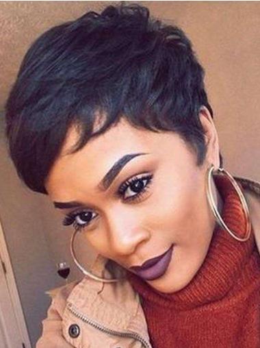 Short Sassy Wigs For African American Boycuts Straight Wigs