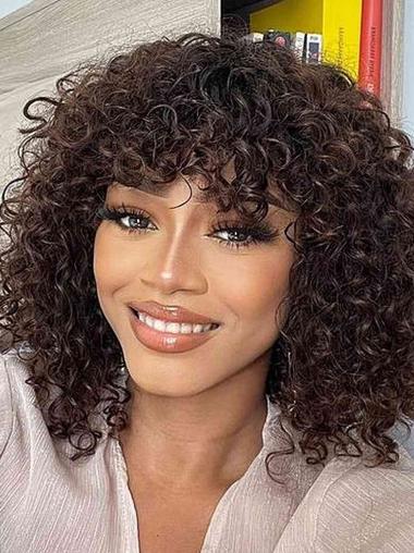 African Wig Styles Monofilament 14" Brown Wigs