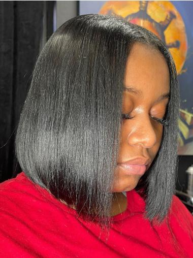 African American Bob Wigs 12" Lace Front Black Wigs