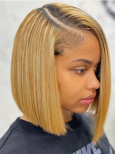 African American Bob Wigs 12" Monofilament Blonde Wigs