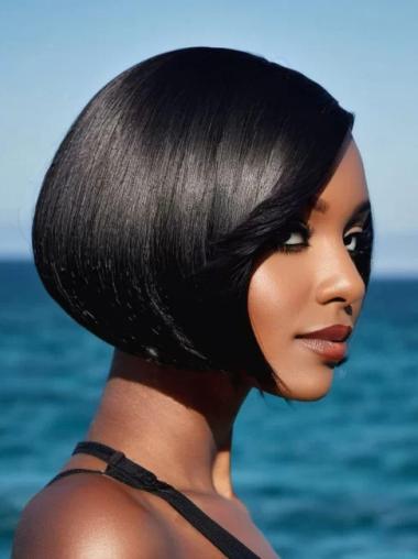 Bob Wigs For African American Women Black Chin Length Wigs