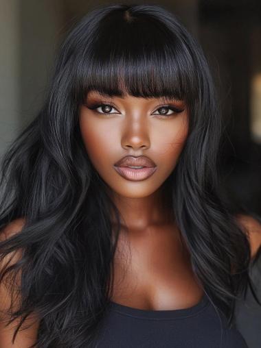 African American Lace Front Wigs Black 20" Wavy Wigs