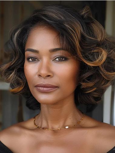 Wavy Bob Wigs For African American Ombre/2 Tone Chin Length Wigs