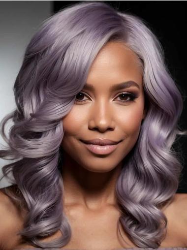 Wigs Human Hair African American 16" Lace Front Layered Wigs