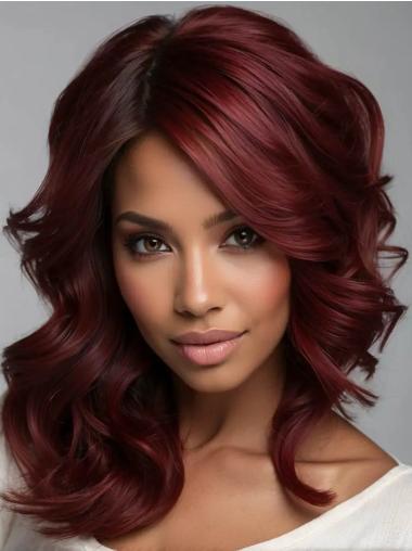 Wigs For African American Women Red Monofilament Remy Human Hair Wigs