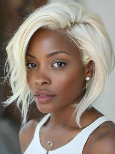 Synthetic Bob Wigs For African American Chin Length 10" Blonde Wigs