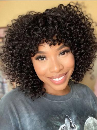 Remy Human Hair Wigs For African American Lace Front Curly Wigs