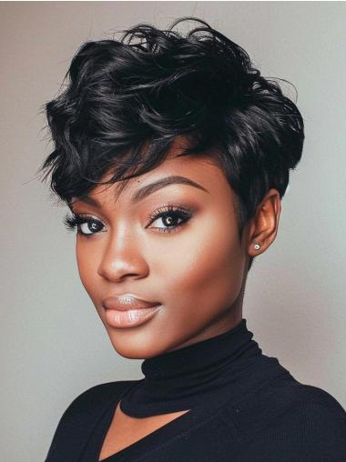 Short African American Wigs Synthetic Black Wigs