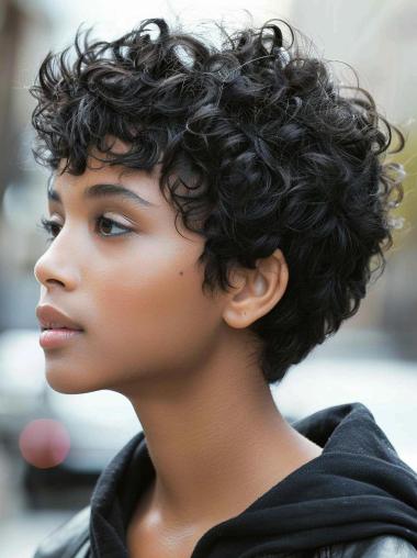 Short Wigs African American Monofilament Curly Wigs