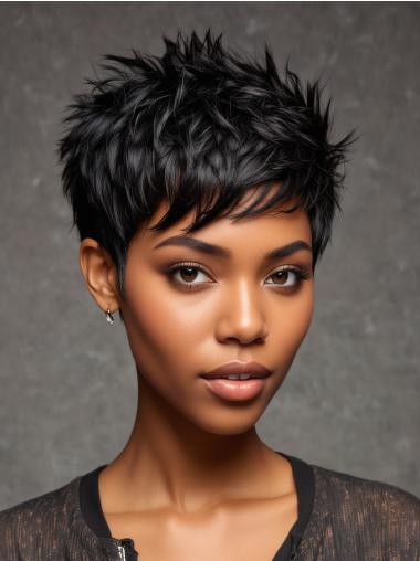 Short Hairstyles Wigs African American Synthetic Black Wigs