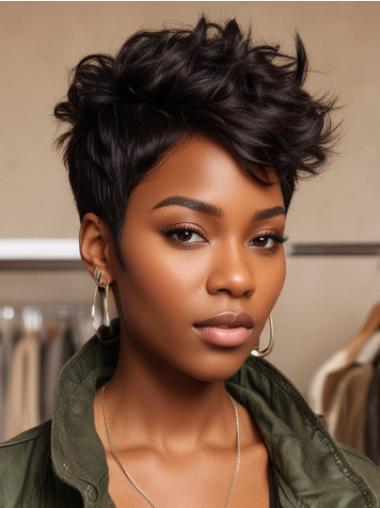 Short Wig Styles African American Synthetic Black Wigs