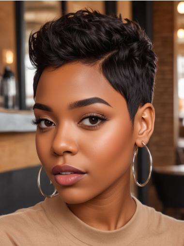 Front Lace Wigs For African American Boycuts Cropped Wigs