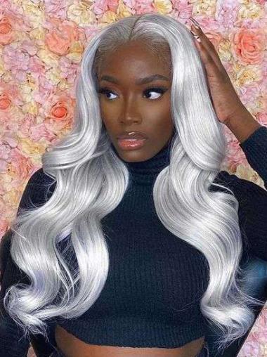 Gray Wigs African American Monofilament Without Bangs Wavy Wigs