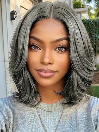 Salt And Pepper Wigs For African American Monofilament Layered Wigs