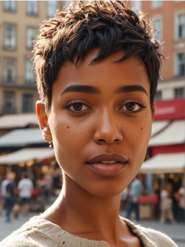 Wigs African Black 4" With Bangs Wigs