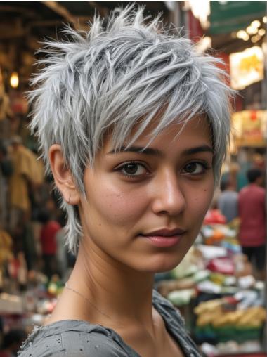 Silver Wigs For African American Monofilament With Bangs Straight Wigs