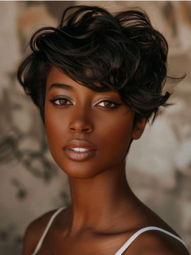 Pixie Cut Wigs For African American Synthetic Black Wigs